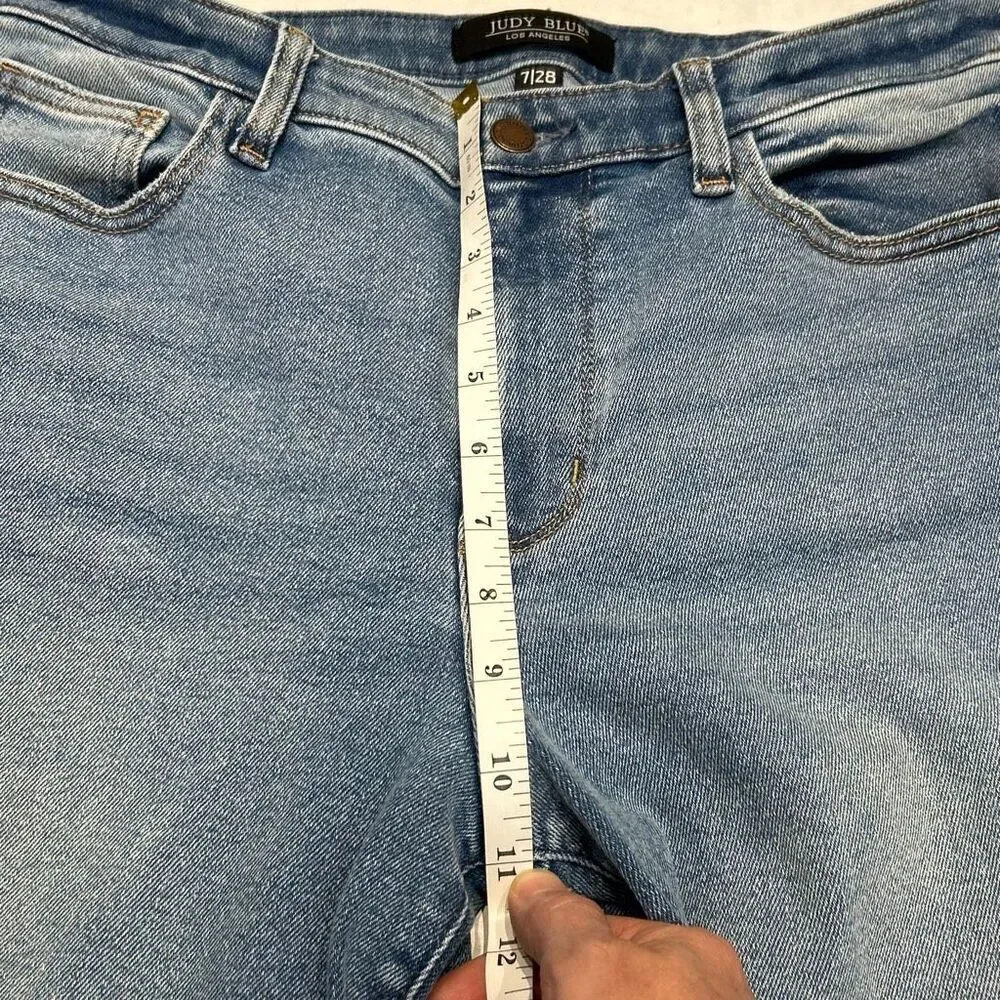 Judy Blue Vtg Straight Denim Jeans Sz 7 / 28 Style JB8607MD 30” Inseam 11” Rise
